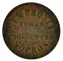 Sopron ~1900. "Sempronia - Tubes a Cigarettes - Sopron / Sempronia" bronz zseton (19mm) T:...