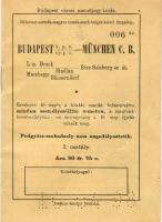 Budapest-München vasúti menetjegy füzet