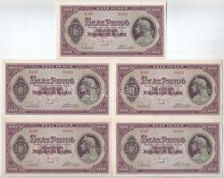 1945. 100P (5x) közeli sorszámok, köztes sorszámkövető pár "E263 082027 - E 263 082036" között T:AU  Adamo P18