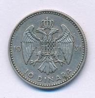 Jugoszlávia 1931. 10D Ag "I. Sándor" T:VF 
Yugoslavia 1931. 10 Dinara Ag "Alexander ...