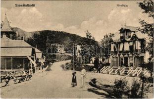 Szovátafürdő, Baile Sovata; Fő sétány, szálloda, nyaraló. Németh István kiadása / spa promenade, hotel, villa