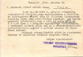 1934 Szolomit Rt. reklámlapja. Budapest, Nádor u. 11. (EB)