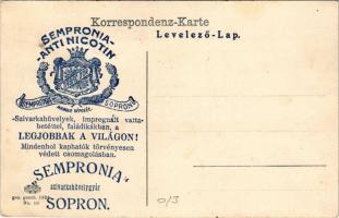 Sempronia soproni szivarkahüvelygyár reklámja Mondsee képeslap hátoldalán
