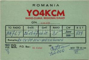 1967 Rumanian Tyres - Romanian QSL radio amateur advertising card (EK)