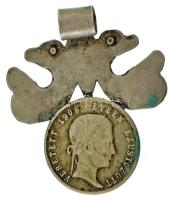 1909. 20kr mintájára készült fém játékpénz magyar és román, "Veretett 1909. évben ezüstözött&qu...