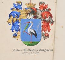cca 1914 Baumgartner Antal levéltári címerfestő 2 darab címerterve a Dezseri Dr. Barkóczy-Bielek Jus...