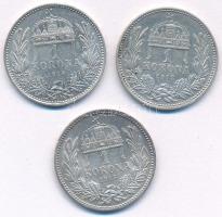 1912KB-1915KB 1K Ag "Ferenc József" (3xklf) T:AU,XF Adamo K5.1