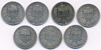 1915KB 1K Ag "Ferenc József" (7x) T:AU patina 
Adamo K5.1