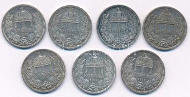 1915KB 1K Ag "Ferenc József" (7x) T:AU patina 
Adamo K5.1