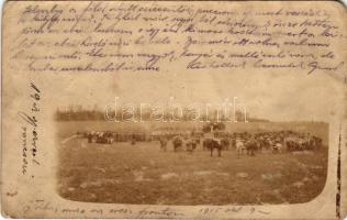 1915 Tábori mise az orosz fronton / WWI Austro-Hungarian K.u.K. military, field mass on the Russian front. photo + &quot;K.u.K. Infanterieregiment Erzh. Carl Franz Joseph No. 19.&quot; &quot;TÁBORI POSTAHIVATAL 77&quot; (EM)