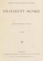 Gróf Széchenyi István válogatott munkái I-II. Remekírók képes könyvtára. Szerk.: Radó Antal. Bp., 1903, Lampel Róbert (Wodianer F. és Fiai) Cs. és Kir. Udvari Könyvkereskedés. Fekete-fehér képekkel illusztrálva, kopott félvászon kötésben.