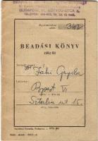 1952/53 Beadási könyv