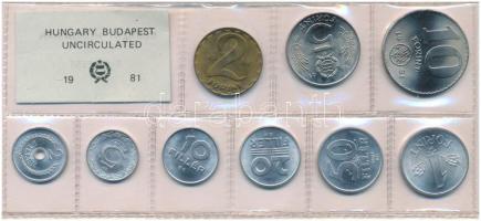 1981. 2f-10Ft (9xklf) érmés forgalmi sor fóliatokban T:UNC  Adamo FO14