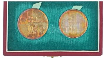 1974. 50Ft Ag + 100Ft Ag "50 éves a Magyar Nemzeti Bank" érmepár dísztokban T:UNC patina 
...