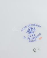 Leningrádi Porcelángyár dísztál, Szentpétervár látképével, jelzett, d: 20 cm