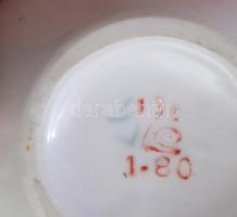 Orosz porcelán tyúk és kakas figurális sószóró és fűszertartó, m: 10,5 cm alatt