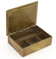 Antik német jelzett bronz bélyegtartó, 6,5x8,5 cm