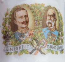 I. vh-s propaganda csésze, II. Vilmos és Ferenc József arcképével, m: 7 cm