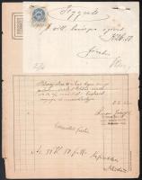 1930 Miskolc Simon József mechanikai, villamos és csillárműhely fejléces számla + Kóos Soma lámpa ra...