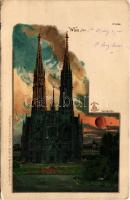 1900 Wien, Vienna, Bécs; Votivkirche. Frank No. 2168. Art Nouveau, litho (EK)