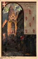 1899 (Vorläufer) Wien, Vienna, Bécs; Maria am Gestade. J. Velten No. 341. E. Nister Art Nouveau, litho s: G. Bamberger (EK)