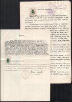 cca 1930-1940 12 db illetékbélyeges okmány, benne nyomási eltérések