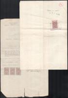 cca 1930-1940 12 db illetékbélyeges okmány, benne nyomási eltérések