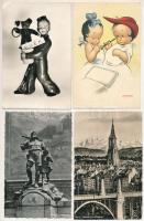 54 db főleg MODERN motívum képeslap, főleg grafikai lapok