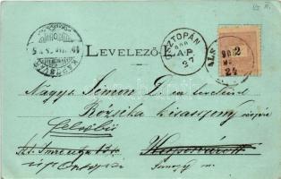 1900 Alsómislye, Nizná Mysla (Kassa, Kosice); felső látkép, este. Breitner Mór kiadása / night (EK)