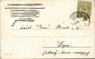 1906 Boldog Újévet / New Year greeting art postcard with champagne and dwarf (fl)