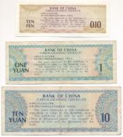 Kína / Deviza tanúsítvány 1979. 10f + 1Y + 10Y T:F
China / Foreign Exchange Certificate 1979. 10 Fe...