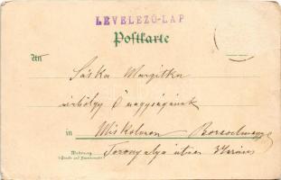 Herzlichen Ostergruss / Easter greeting art postcard with heart, eggs, lady and rabbit. Art Nouveau,...