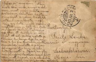 1911 Temesszentandrás, Szentandrás, Sanandrei (?); vasútállomás / railway station. photo + "ARA...