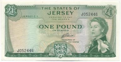 Jersey DN(1963-1976) 1P &quot;J052446&quot; T:F szép papír Jersey ND(1963-1976) 1 Pound &quot;J052446&quot; C:F fine paper Krause P#8