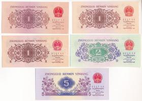 Kína 1962-1972. 1j-5j (5xklf) T:UNC,AU
China 1962-1972. 1 Jiao - 5 Jiao (5xdiff) C:UNC,AU