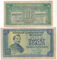 Csehszlovákia 1945. 10K + 20K T:F Czechoslovakia 1945. 10 Korun + 20 Korun C:F Krause 60, 61