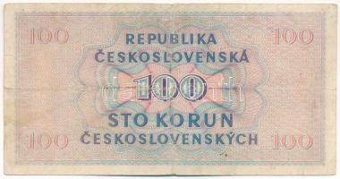 Csehszlovákia 1945. 100K T:F,VG kopott papír Czechoslovakia 1945. 100 Korun C:F worn paper Krause P#...