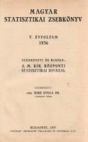Magyar statisztikai zsebkönyv. Szerkesztő Mike Gyula. V. évfolyam, 1936.
Budapest, 1937. Magyar Kir...