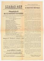 Szabad Nép 1956 október 27-i rendkívüli száma, benne tudósítás az új kormány megalakításáról