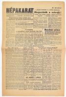 Népakarat 1956 november 23-i száma, benne tudósítás a Munkástanács és a Kormány megalakításáról.