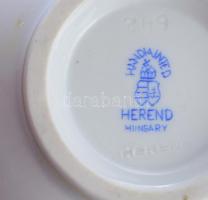 Herendi lila virág mintás tejkiöntő, jelzett, m: 8,5 cm