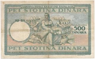 Jugoszlávia 1935. 500D T:F
Yugoslavia 1935. 500 Dinara C:F
Krause P#32