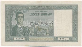 Jugoszlávia 1939. 10D T:F erős papír, pici ceruzás firka Yugoslavia 1939. 10 Dinara C:F fine paper, little pencil scribble Krause P#35