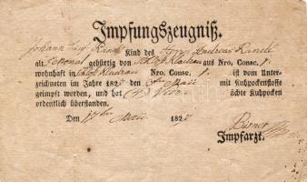 1827 Oltási bizonyítvány