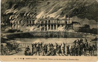 Saint-Cloud, Incendie du Chateau par les Allemands (13 Octobre 1870) / burning castle by the Germans (EK)