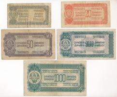 Jugoszlávia 1944. 10D + 20D + 50D + 100D + 1000D T:F-VG
Yugoslavia 1944. 10 Dinara + 20 Dinara + 50...