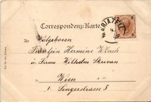 1898 (Vorläufer) Mariazell (Steiermark), pilgrimage site. C. Jurischek Kunstverlag Art Nouveau, flor...