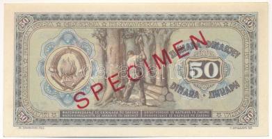 Jugoszlávia 1946. 50D 8 jegyű sorszám, piros "MINTA" felülbélyegzéssel T:UNC-AU
Yugoslavi...