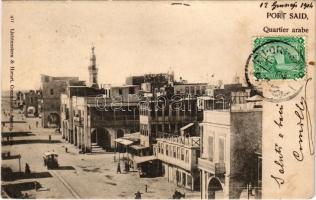 1904 Port Said, Quartier arabe / Arab Quarter, tram (EK)