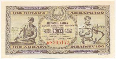 Jugoszlávia 1946. 100D T:F szép papír Yugoslavia 1946. 100 Dinara C:F fine paper Krause P#65